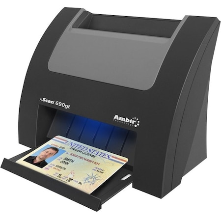 Ambir Ambir nScan 690gt - Duplex ID Card Scanner - 48-bit Color - 8-bit Grayscale - Duplex Scanning - USB DS690GT-AS